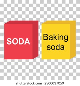 Set of Baking soda ingredient icon, cook design symbol, bakery product vector illustration .