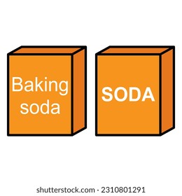 Set of Baking soda ingredient icon, cook design symbol, bakery product vector illustration .