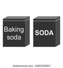 Set of Baking soda ingredient icon, cook design symbol, bakery product vector illustration .