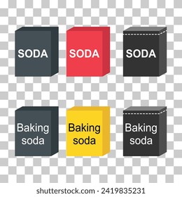 Set of Baking soda ingredient icon, cook design symbol, bakery product vector illustration .