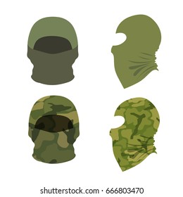 Set of balaclava caps on a white background. Vector illustration