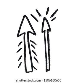 Set of balck and white arrows designs. Vector illustration of monochrome pointers.
