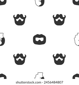 Set Baldness, Mustache and beard and  on seamless pattern. Vector
