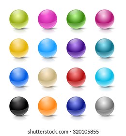 set of ball buttons on white