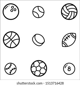 Set of ball icons with White Background.