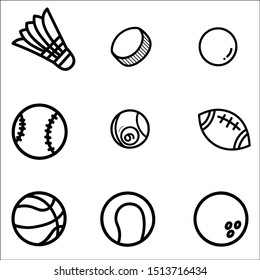 Set of ball icons with White Background.