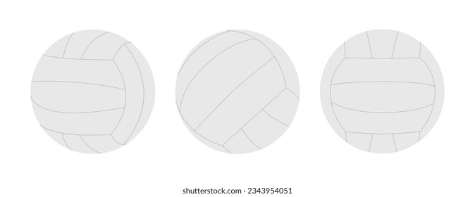 Un conjunto de ilustraciones de bola usadas en 'Volleyball', un deporte representativo americano. El voleibol es un deporte de baloncesto en el que dos equipos apuntan a golpear la pelota sobre una red y a dejarla caer en la cancha del oponente.