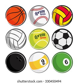 set of ball isolated on white background