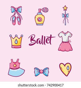 set ballet accesories decoration design