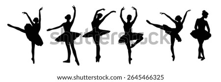 Set of ballet dancers silhouettes