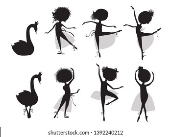 Set of ballet dancers. Vector illustration.