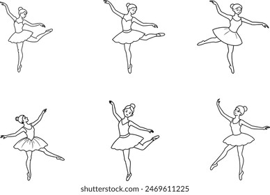 set of ballet dancers vector illustration