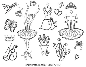 Set Of Ballet Design Elements