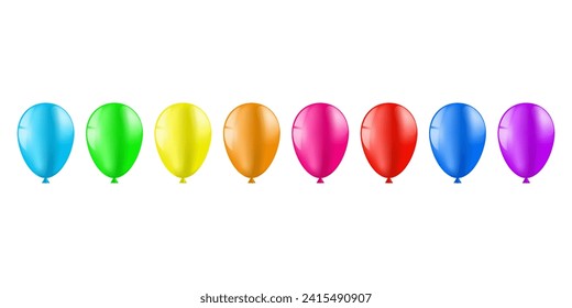 Set of Balloon. Balloons for Party, Birthday, Celebration or Anniversary. Vector Illustration.