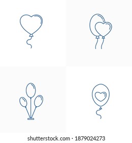 Set of Balloon icon design vector template, Party supplies design concept, Icon symbol, Illustration