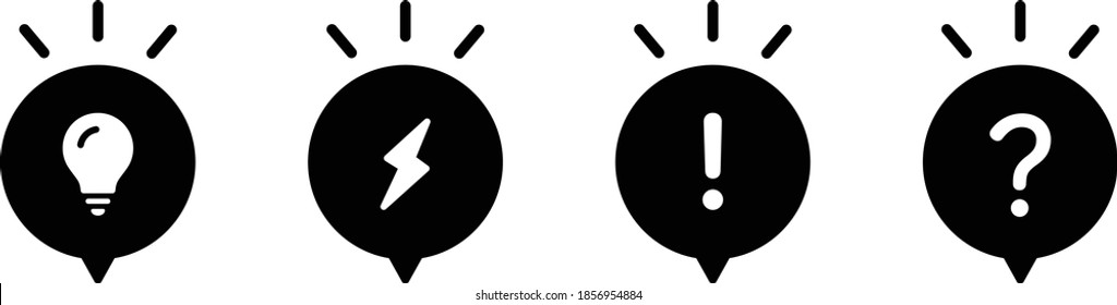 A set of balloon icons that represent inspiration and ideas