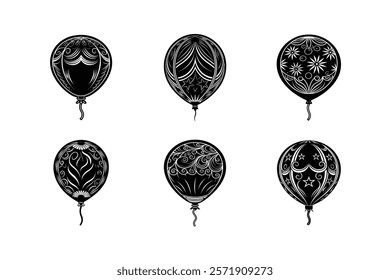 set of Balloon silhouette art