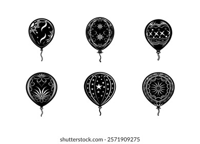 set of Balloon silhouette art