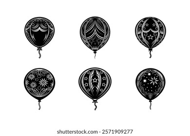 set of Balloon silhouette art