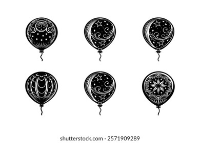 set of Balloon silhouette art