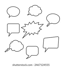 set of balloon text design blank comic element collection