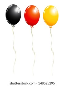 Set Of Balloons In Black, Red And Gold, In Germany National Colors