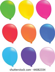 set of balloons in different colour ways