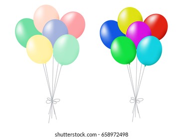 set of balloons in different colour ways