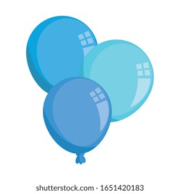 set balloons helium decoration isolated icons vector illustration design