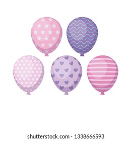 set of balloons helium isolated icon