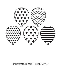 set of balloons helium isolated icon vector illustration design