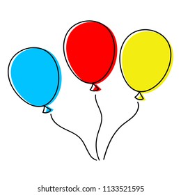Set balloons icon vector illustration on white background