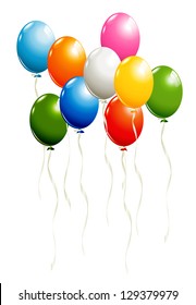 Set of balloons isolated on white