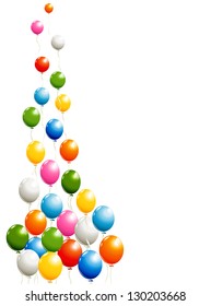 Set of balloons isolated on white
