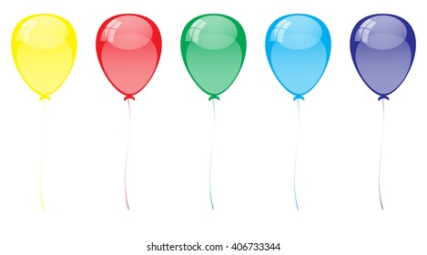 Set Balloons, Isolated On White Background, Vector Illustration. eps 10