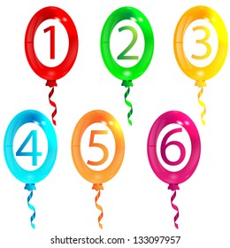set of balloons with numbers