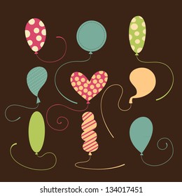 Set of balloons vector