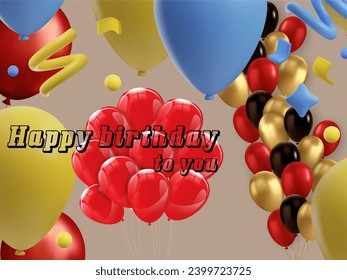 Set of Balloons balloons vector for Celebration Party Decorations. 