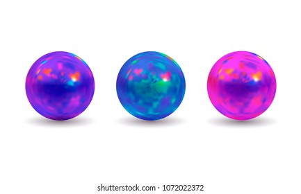 Set of the balls in bright colors. Vector Illustration
