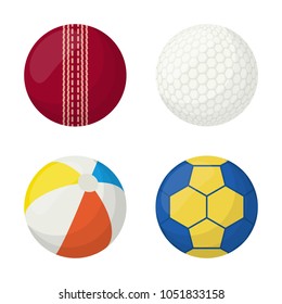 Set of balls for different types of sports, isolated on white