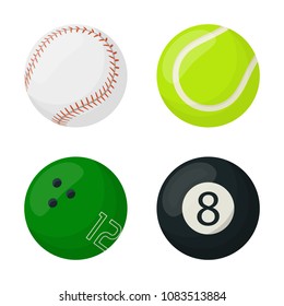 Set of balls for different types of sports, isolated on white