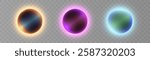 Set of balls isolated on transparent background. Realistic 3d sphere. Glass glossy vector ball. Abstract crystal magic sphere. Vector illustration eps10