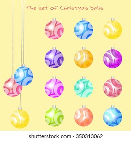 set balls on a Christmas tree