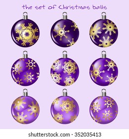 set balls on a Christmas tree