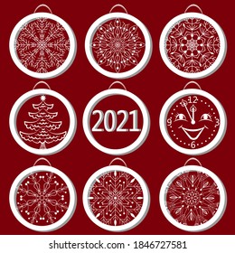 Set of balls on a colored background.Christmas balls in a set on a colored background for design.