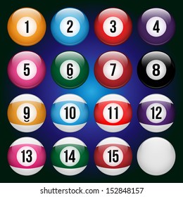 Set of balls for pool
