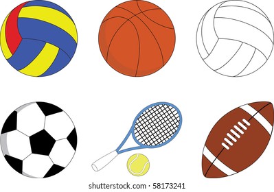Set of balls for the sport games