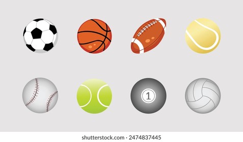 set of balls, Sports Balls Collection