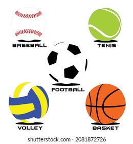 set of balls vector icon