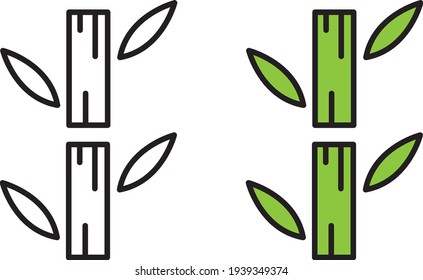 a set of bamboo icons